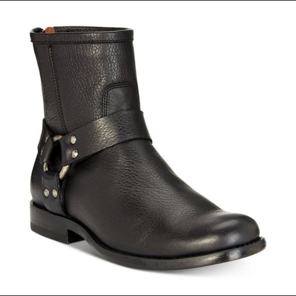 Frye Phillip Harness Booties, Black Size 7.5